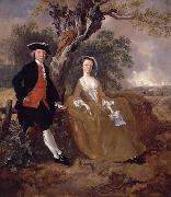 Thomas Gainsborough An Unknown Couple in a Landscape painting
